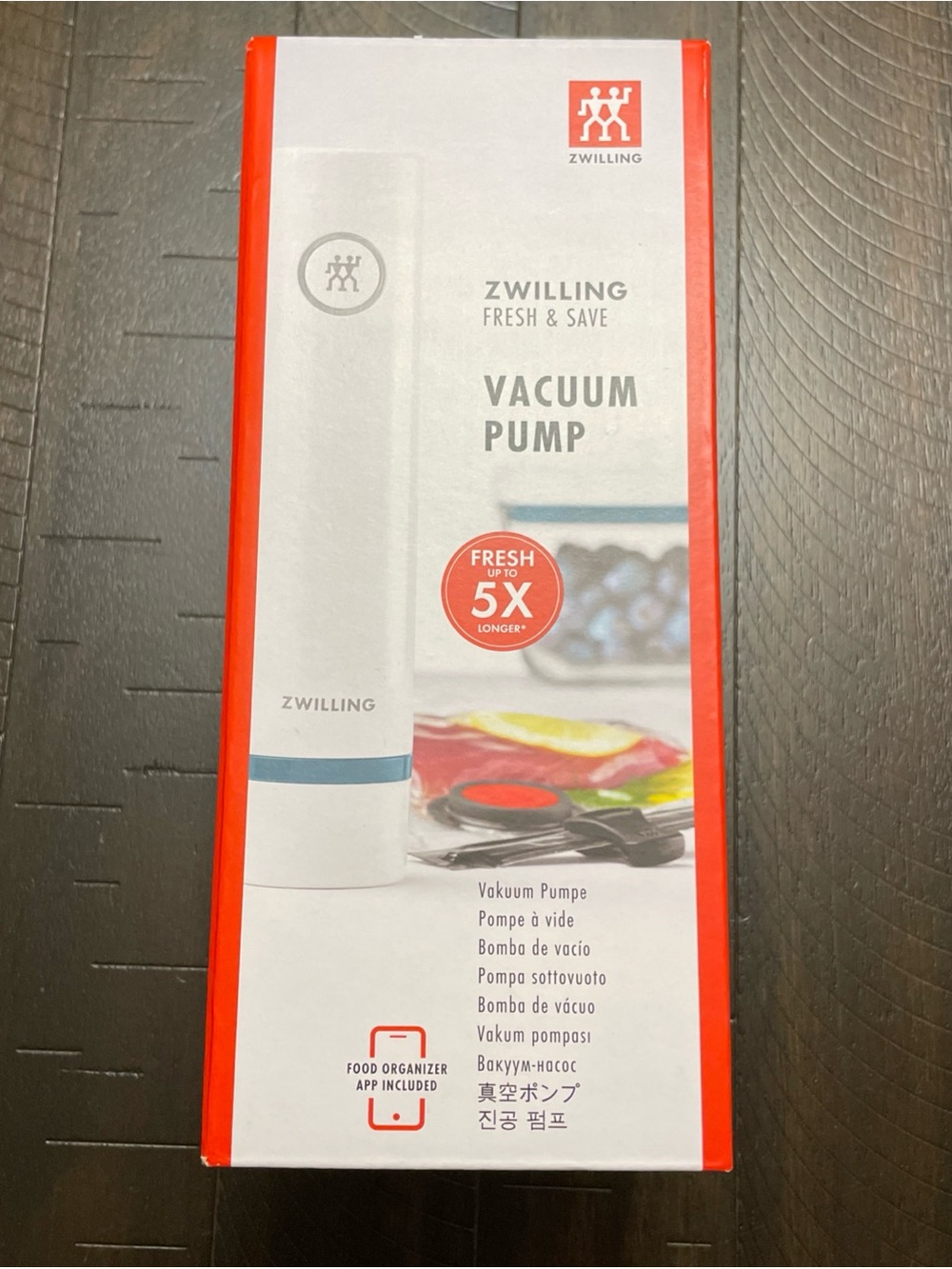 ZWILLING Fresh & Save Rechargeable Vacuum Pump with USB Cable Open Box